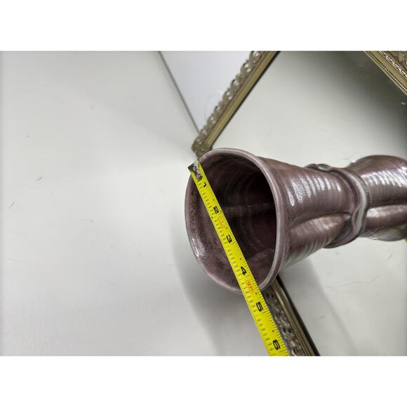 Unique Vintage Purple Gray Signed Pottery Vase - Picture 5 of 10